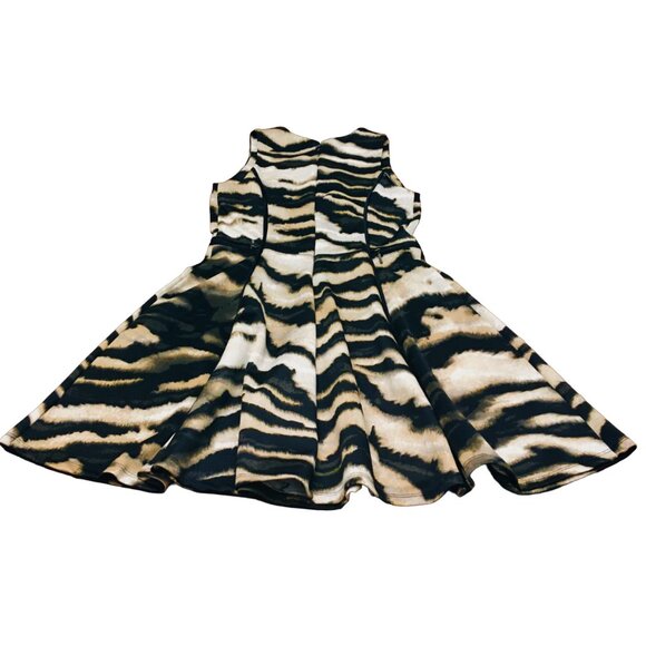 Dress Abstract Animal Wrap Side Zippers Piping Brown Black Women's Small Mossimo - Picture 3 of 16